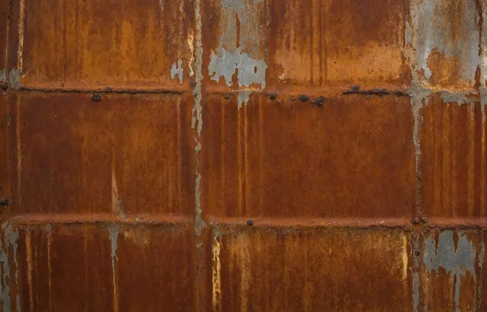 Background of Metal Panel with Rust on Side image